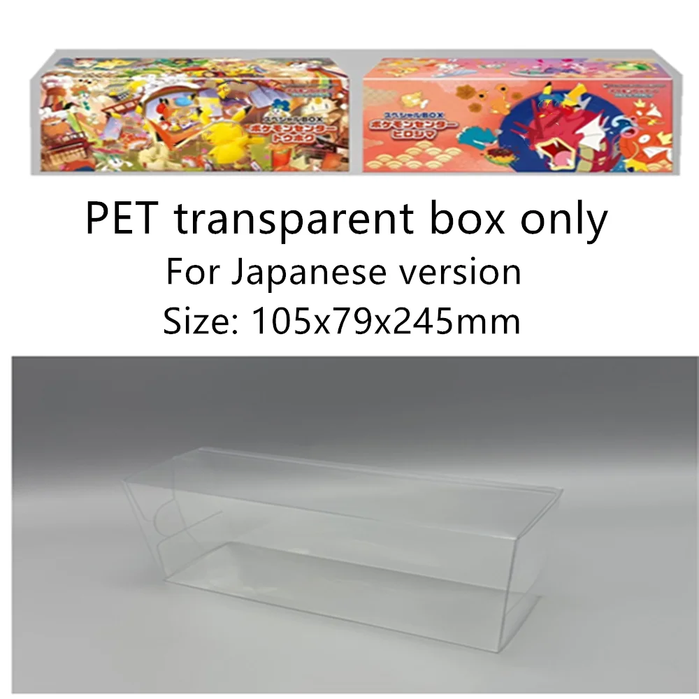 Caja de almacenamiento transparente a prueba de polvo para Pikachu Tohoku/Hiroshima, caja de coleccionista, estuche protector de plástico para cajas de mascotas PTCG