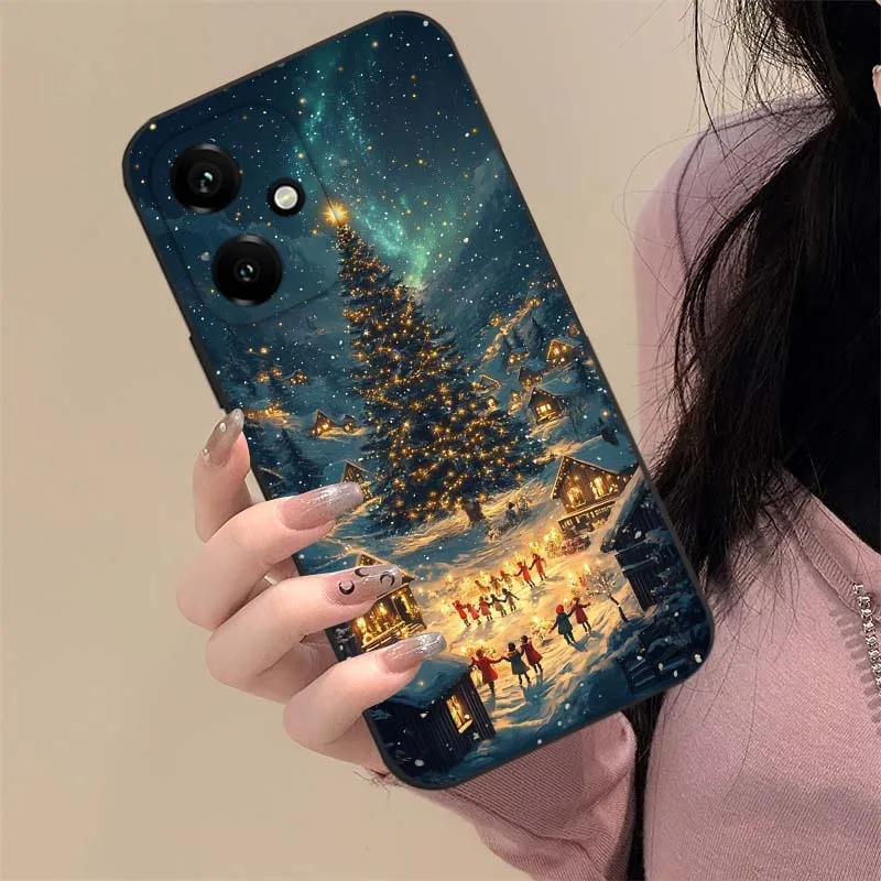 Patrón de Navidad para niñas para Honor X9C X9B X9A X9 X8C X8B X8A X8 X7C X7B X7A X6B X6A X60i X5B 5GBlack funda de teléfono - imagen 4