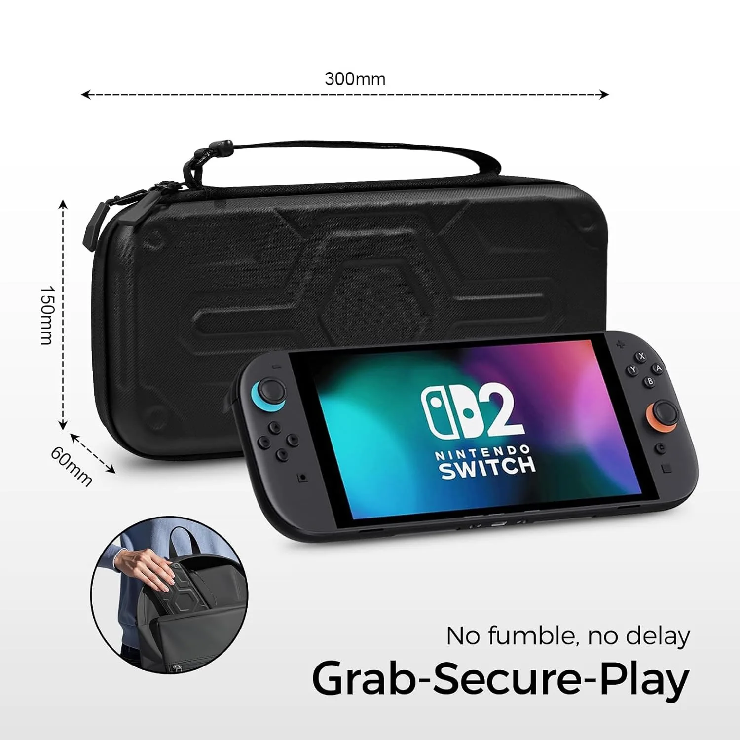 AKNES Bolsa de transporte Juego de funda protectora acoplable con paquete de protector de pantalla para consola de juegos Nintendo Switch 2 NS2 - imagen 2