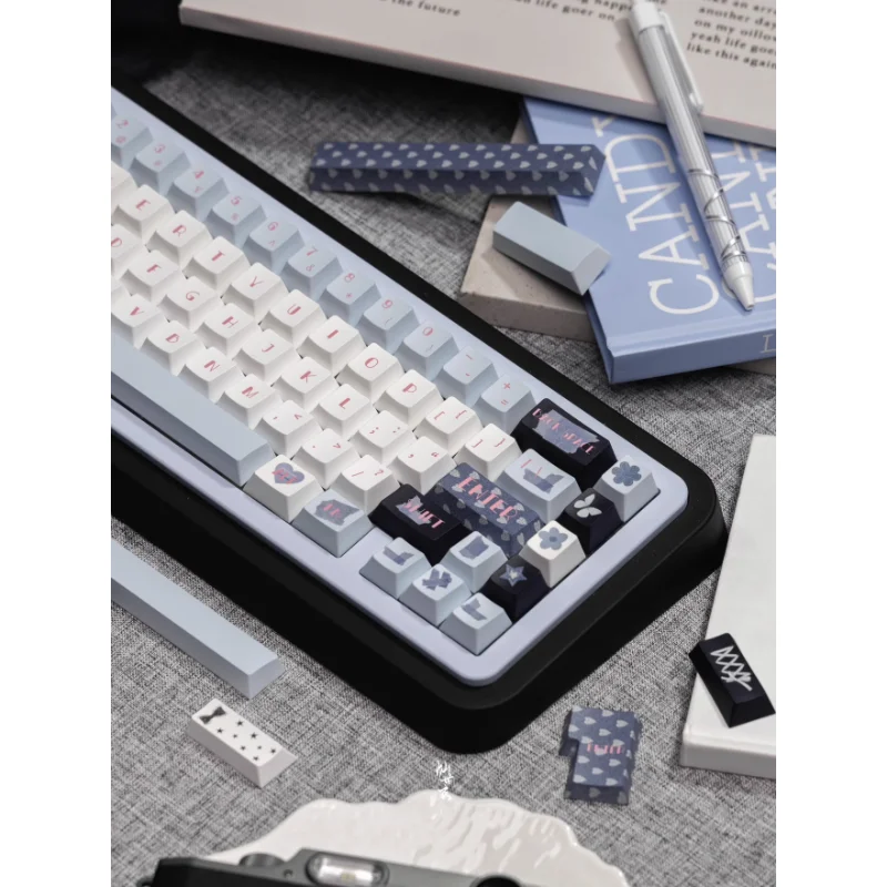 Juego de teclas con tema negro Blud, perfil de cereza, sublimación PBT, teclas originales personalizadas hechas a mano para accesorios de teclado mecánico - imagen 4