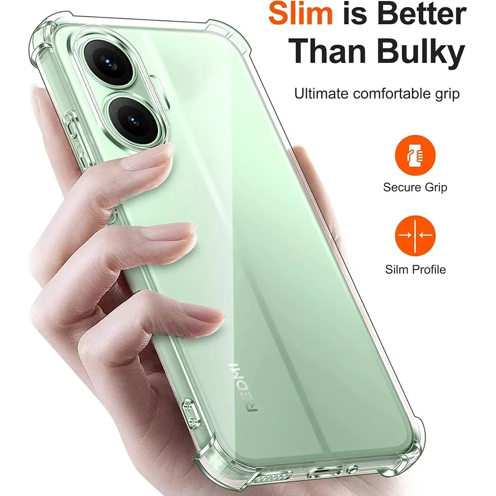 Funda transparente de TPU para Xiaomi Poco M7 4G, funda protectora de cuatro esquinas a prueba de golpes, Fundas - imagen 2