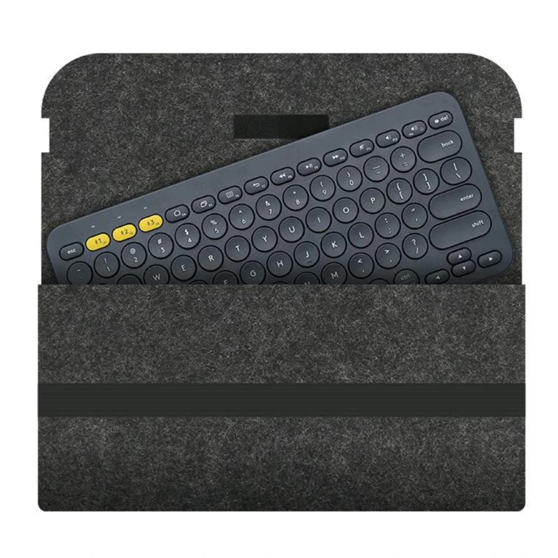 Funda protectora de almacenamiento para teclado inalámbrico, bolsa de viaje de fieltro de lana antigolpes para K380 K480, novedad - imagen 5
