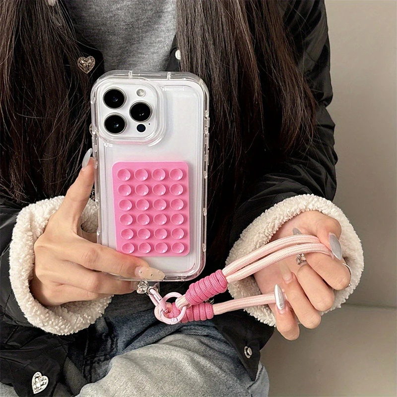 Funda de teléfono transparente con soporte de ventosa para iPhone 16 15 14 13 12 11 Pro Max 16E 7 8 Plus SE2, funda trasera suave a prueba de golpes - imagen 2