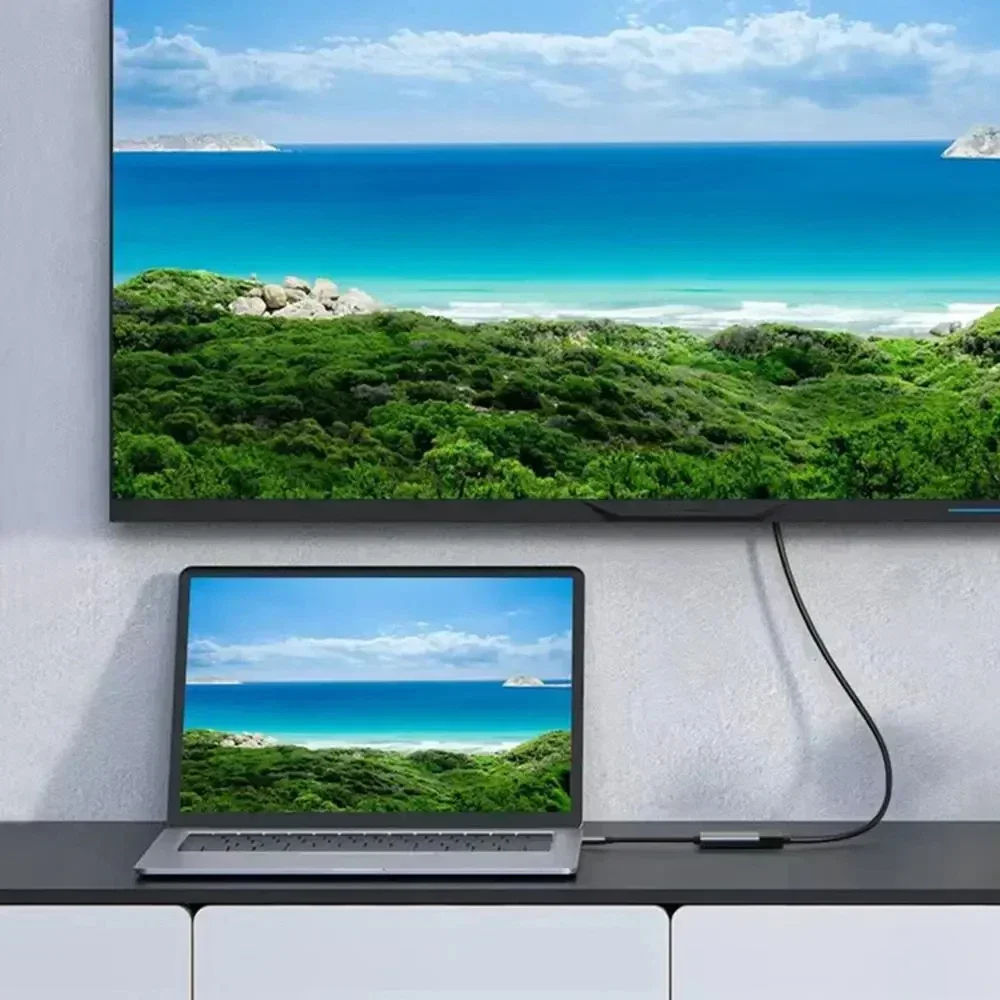 Adaptador 8K 60Hz tipo C a HDMI USB 3,1 HUB Cable convertidor HDTV para MacBook Samsung portátil tableta teléfono a TV Monitor proyector - imagen 5