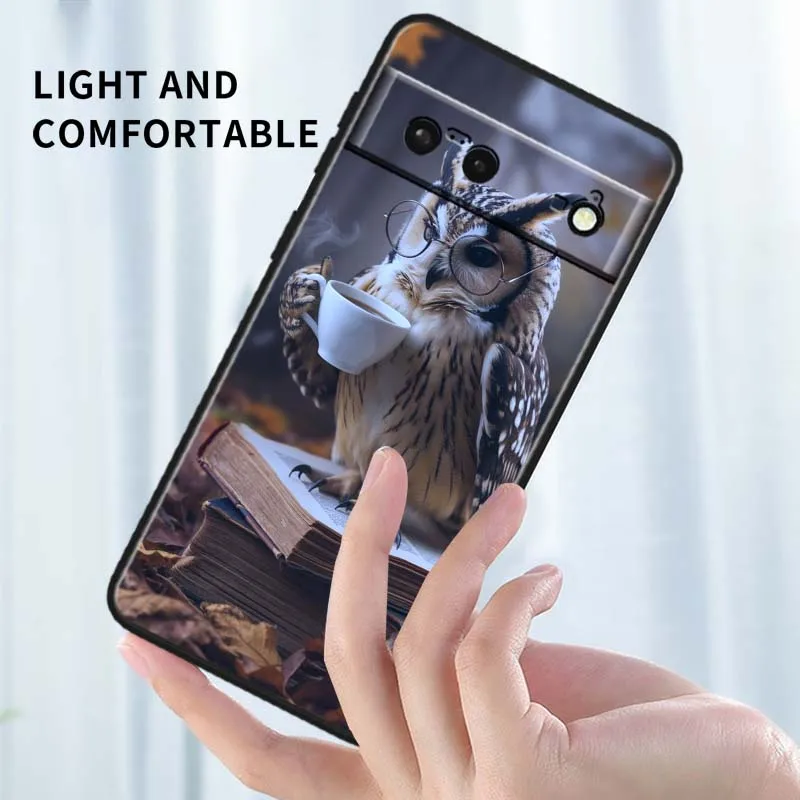 Art Owl Magic para Google Pixel 10 9 8 7 9a 8A 7a 6a XL Pro 5G funda de teléfono negra - imagen 5