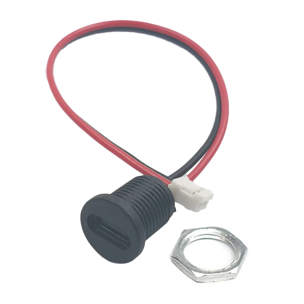 Toma de carga de alta corriente USB-C 5A con tuerca M11, placa de bloqueo a presión, conector hembra impermeable USB C TYPE-C tipo C - imagen 2