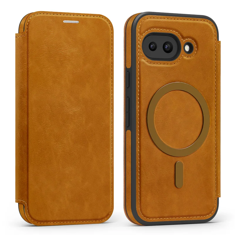 Funda con soporte magnético de cuero PU de lujo para Google PIXEL 9 10 Pro XL 8 9 10 Pro 9A para funda protectora tipo billetera con ranura Magsafe - imagen 2