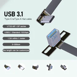 Cable USB-C a USB-A Plano FPV 3.0 - Datos Rápidos y Carga 3A