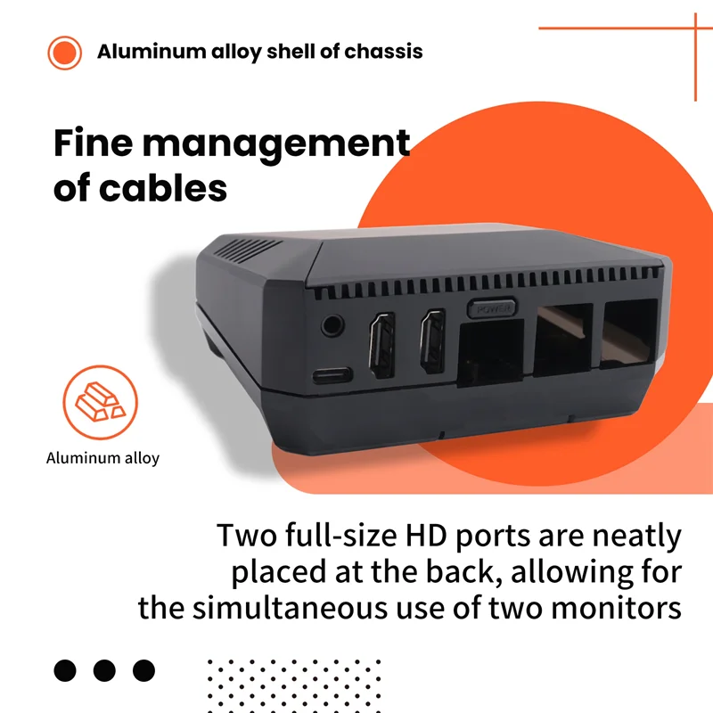 Para Raspberry Pi 5 Argon ONE V3 M.2 NVME carcasa de aleación de aluminio con ventilador incorporado PCIE SSD placa de expansión - imagen 3
