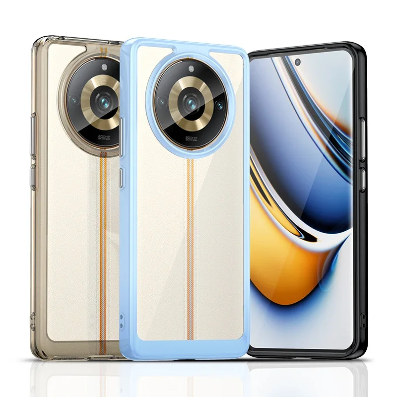 Funda transparente colorida de TPU para Realme 11 Pro + Pro Plus, Funda protectora a prueba de golpes, Funda con marco transparente