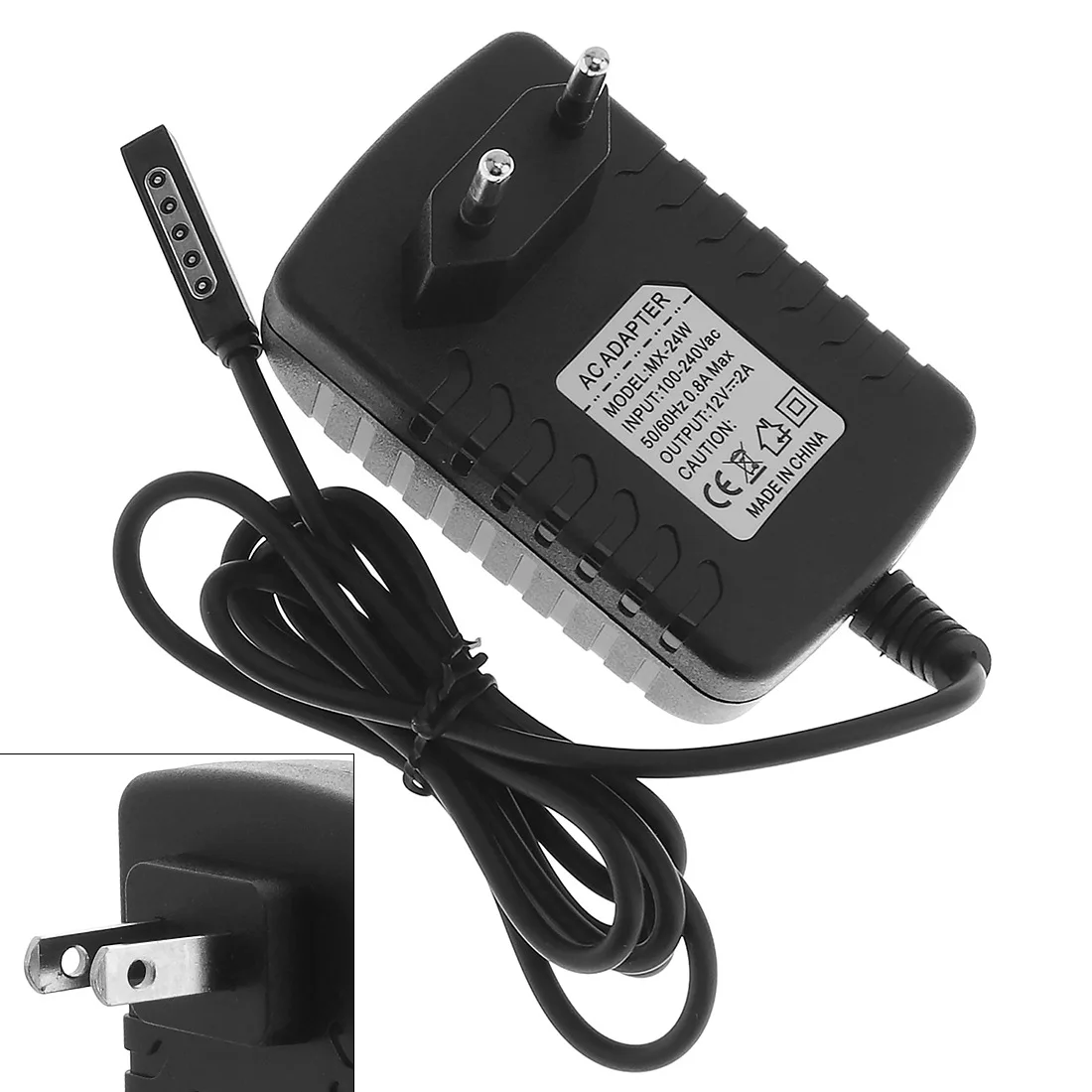 Adaptador de fuente de alimentación de cargador 12V2A, cargador de pared para el hogar para Microsoft Surface 2 RT 10,6, tableta PC, enchufe europeo - imagen 2