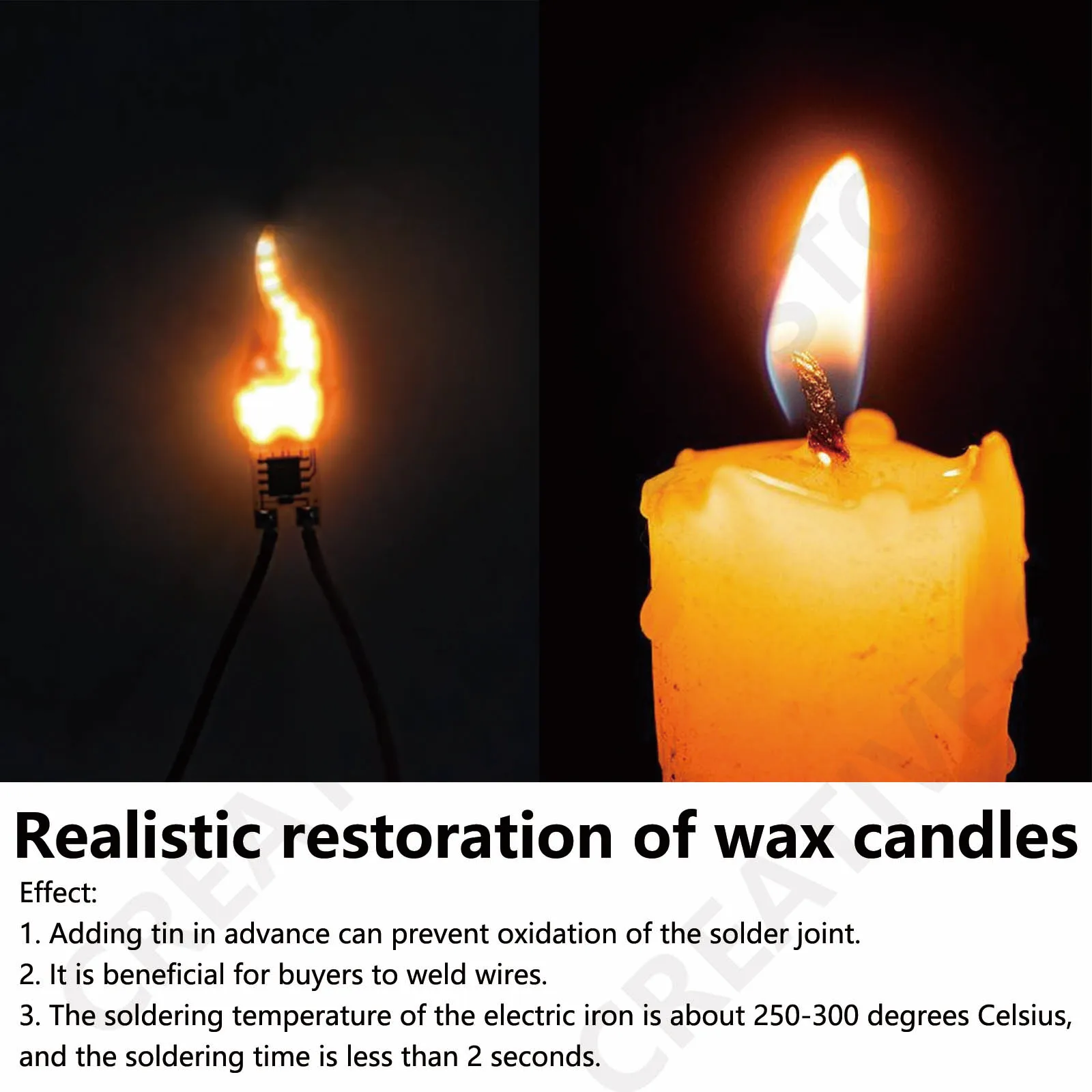 DC 3V 5V LED COB linterna velas Edison llama LED filamento soldadura tira línea diodo decoración Retro bombilla Accesorios - imagen 5