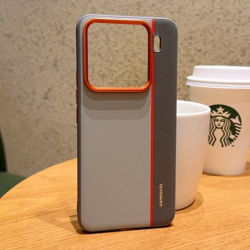 Para Xiaomi 15 15 Pro 14 15S Pro funda de lujo de cuero PU empalme de colores funda protectora ultrafina para Xiaomi Mi 14