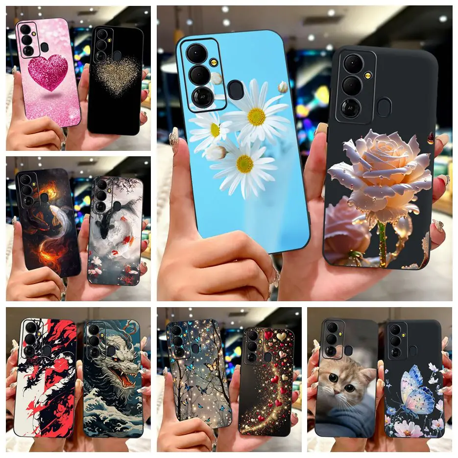 Para Tecno Pop 6 Go funda BE6j nueva funda pintada de lujo funda de teléfono de silicona suave para Tecno Pop 6 Pro BE8 Pop6 Go funda trasera Fundas