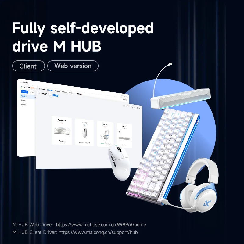 MCHOSE Ace 68 Teclado mecánico de eje magnético de aire con cable de baja latencia junta intercambiable personalizada RGB 8KHz 0,1 MS RT 0,01mm E-sport - imagen 5