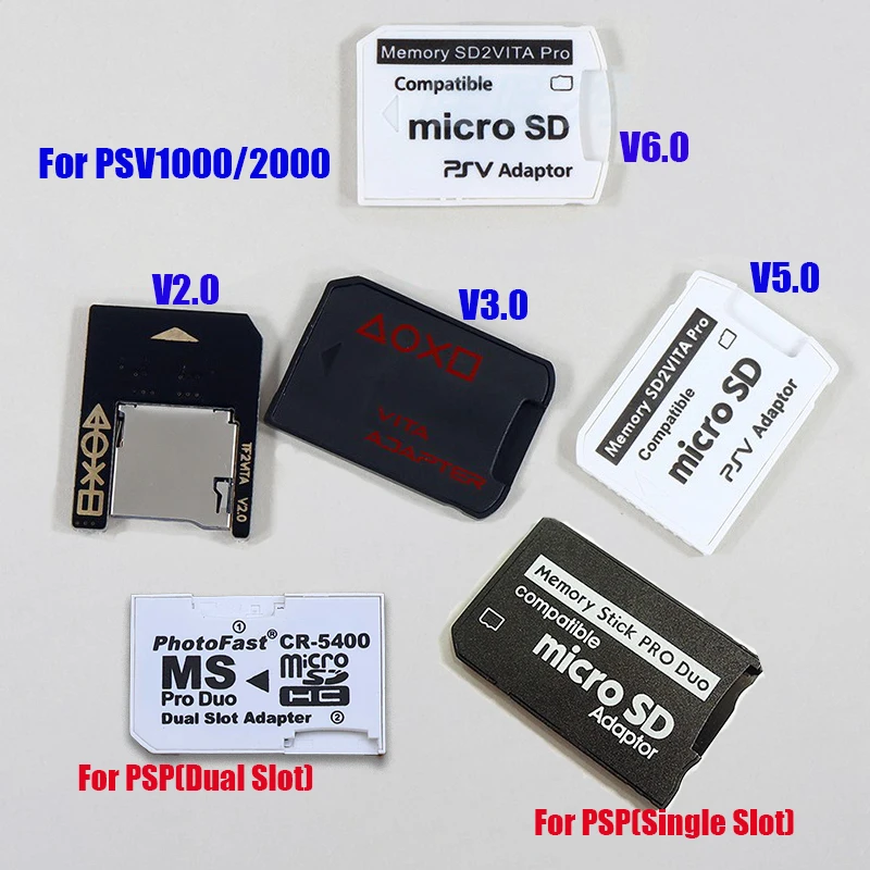 Adaptador de tarjeta de memoria SD2VITA versión 6,0 para PSV 1000/2000 PSP Vita 3,65 soporte para tarjeta de memoria Digital microseguro accesorios de juego