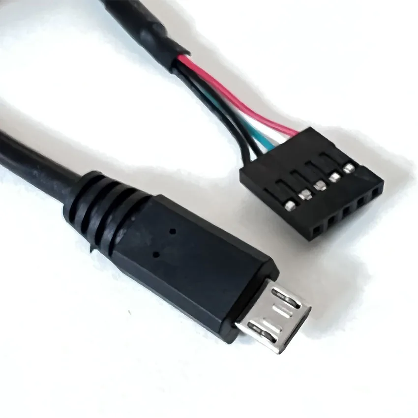 Placa base de ordenador PC 9P a Micro USB a DuPont 2,54mm 5Pin DuPont USB a Micro USB cable de datos papel de aluminio + cable de malla tejida - imagen 4