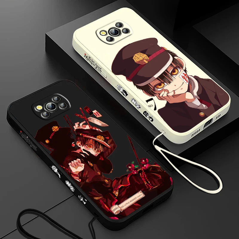 Hanako Kun-funda para Xiaomi Poco, cubierta para X4, X3, F4, NFC, M6, M5, M4, M3, GT S Pro, 4G, 5G, cuerda líquida izquierda