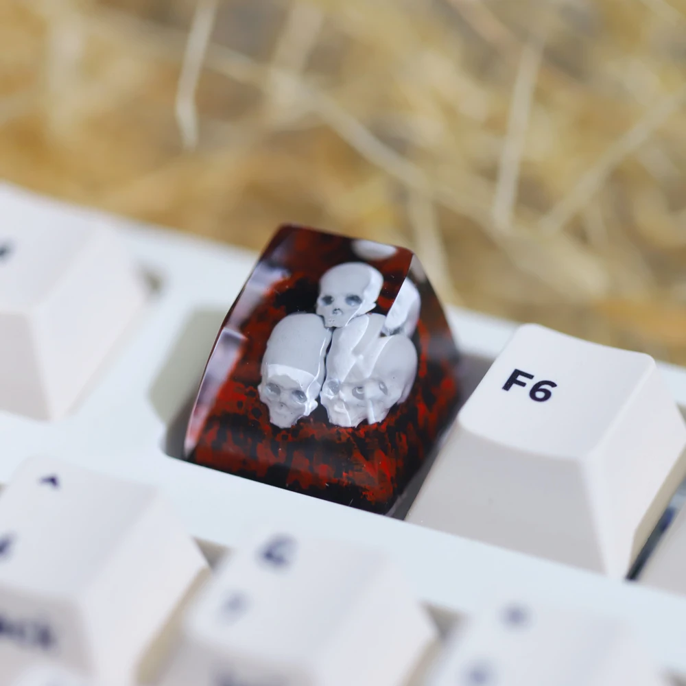 Teclas de teclado, teclas de personalidad, teclas de teclado mecánico de eje transversal de calavera, teclas ESC tridimensionales rojas, regalo para novio - imagen 3