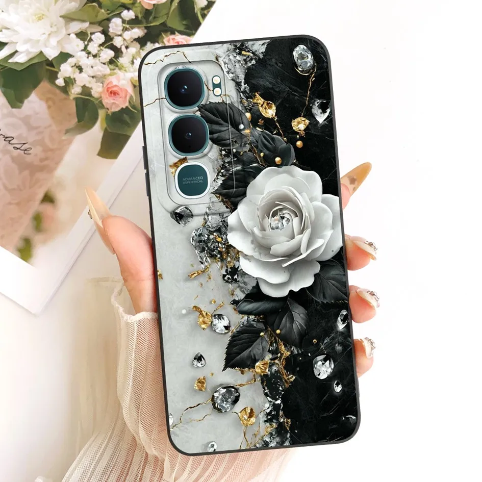 Para Vivo Y31 2025 funda 2025 moda flor mármol silicona suave cámara protección teléfono cubierta para VivoY31 5G V2521 Y21D 4G Coque - imagen 5