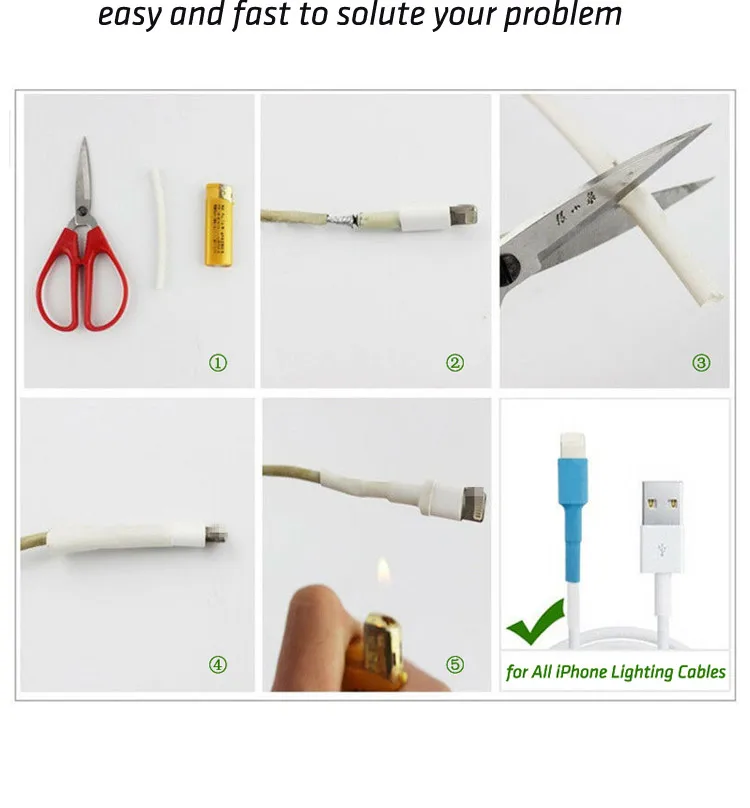 Cubierta protectora de tubo para cargador de Apple Lightning, Cable USB, accesorios para teléfonos inteligentes, herramientas de reparación - imagen 2