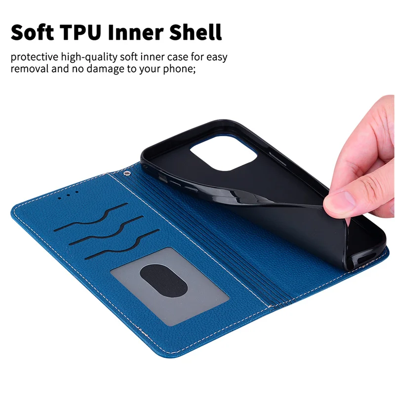 Funda de cuero para iPhone, carcasa de Color sólido para modelos 11, 12, 13 Pro Max, SE 2022, XR, X, XS Max, 8, 7 Plus, 6, 6s - imagen 4