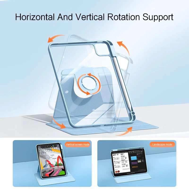 AJIUYU 360 ° Funda inteligente con rotación para Xiaomi Pad 6 / 6 Pro 2023 Mi Pad 6 Pro, funda protectora para tableta de 11 pulgadas con portalápices - imagen 2