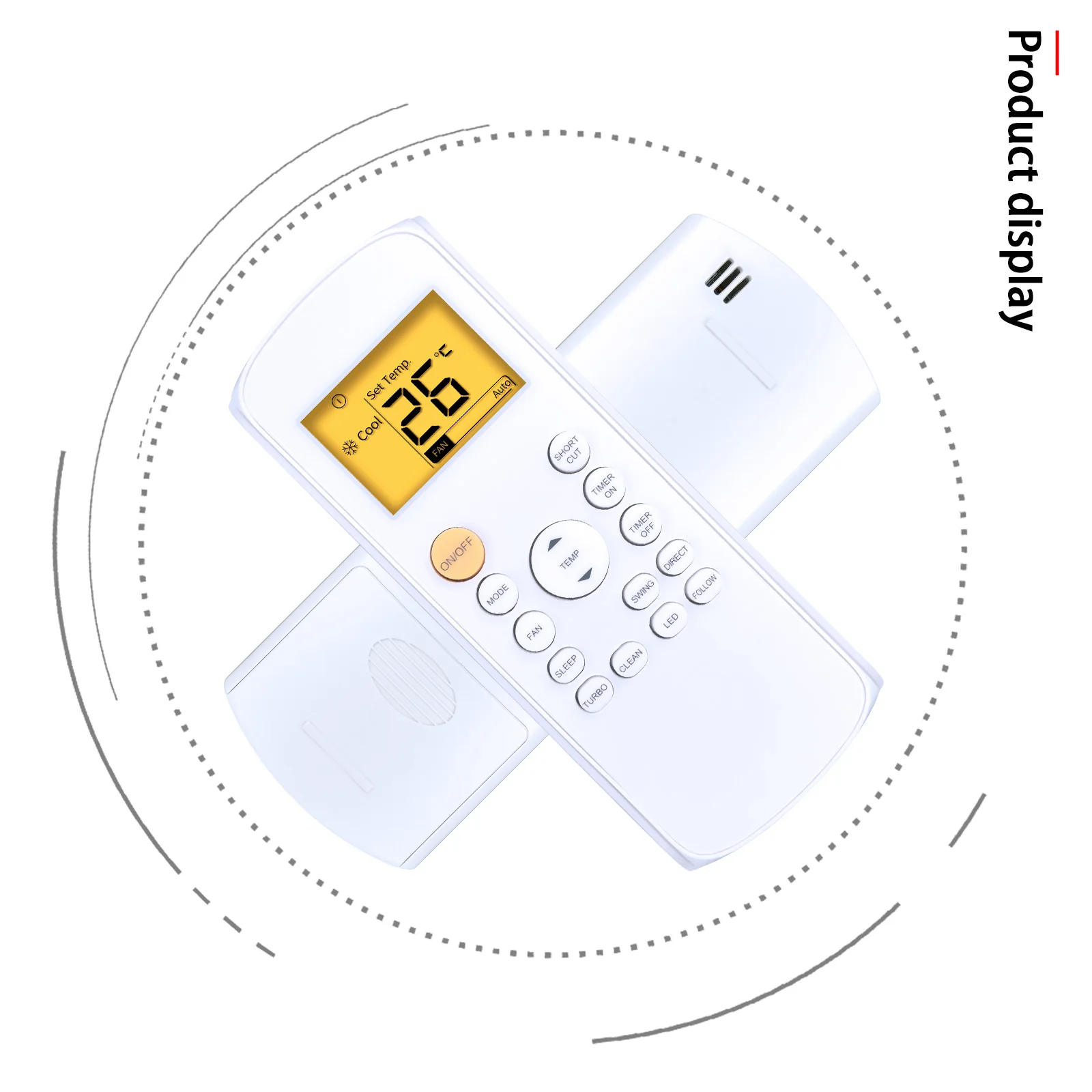 Nuevo RG57A1(B)/BGEF para Control remoto de aire acondicionado Midea con retroiluminación - imagen 3