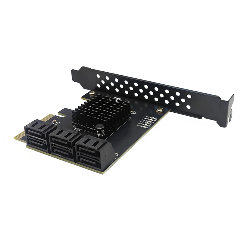 Tarjeta de expansión PCIE SATA PCI Express X4 a 6 puertos SATA3.0 multiplicador de puertos de 6Gbps divisor PCIE agregar tarjeta para HDD SSD IPFS minería - imagen 5