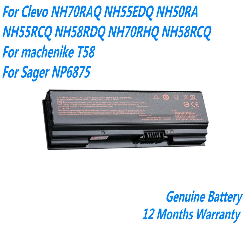 NH50BAT-4 batería del ordenador portátil para Clevo NH70RAQ NH55EDQ NH50RA NH55RCQ NH58RDQ NH70RHQ NH58RCQ para machenike T58 para Sager NP6875
