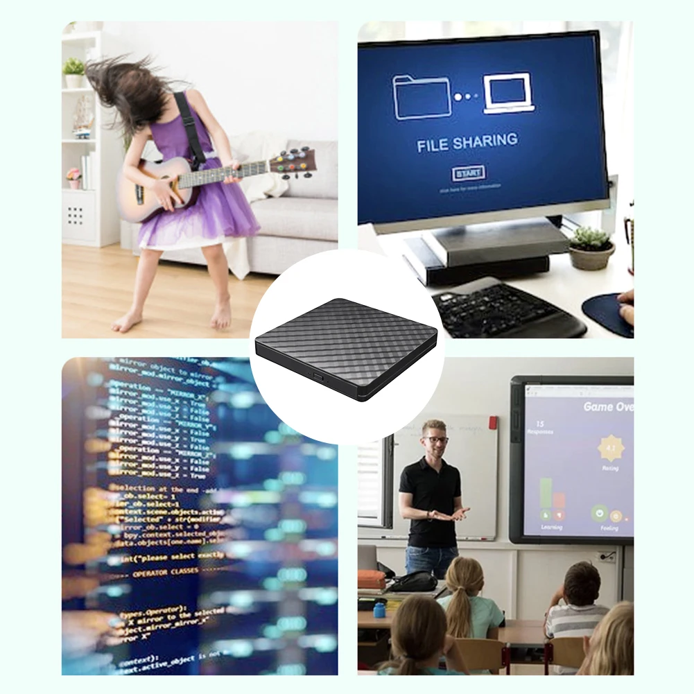 Unidad de disco óptico portátil para tableta Mac, grabador de CD de transferencia de alta velocidad, grabador de DVD RW externo USB 3,0 - imagen 3