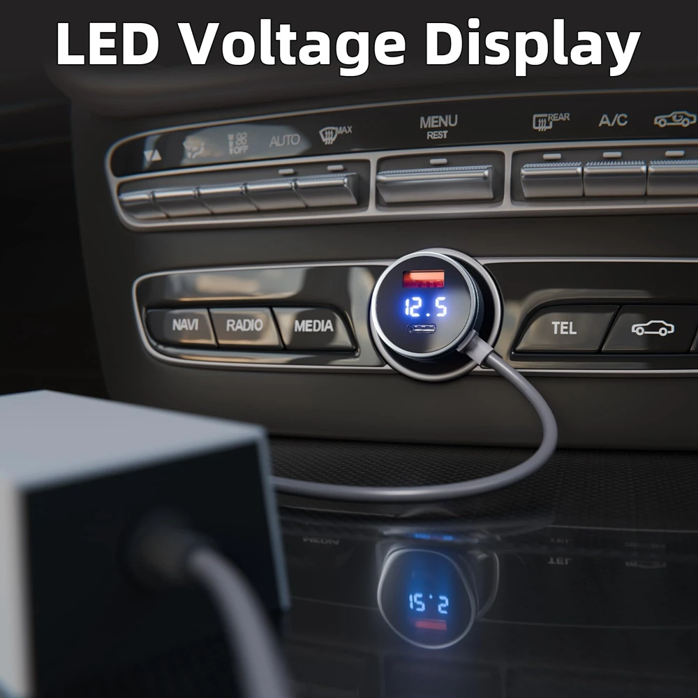 Para Starlink Mini 12V-36V adaptador de coche con convertidor elevador USB C 3 en 1 Cable de alimentación Boost encendedor de cigarrillos para barco RV - imagen 5