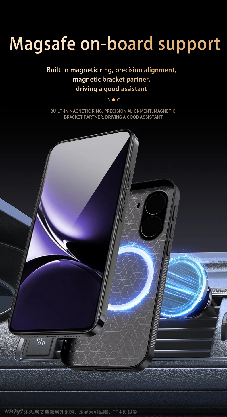 Funda de cuero Magsafe para Xiaomi Redmi Turbo 4 5G, soporte magnético para coche, carga inalámbrica, silicona dura, carcasa para teléfono - imagen 4