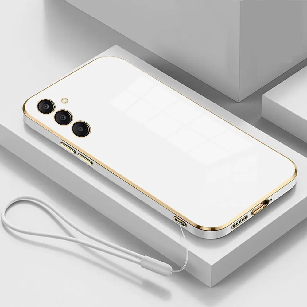 Para Samsung A25 funda Galaxy A15 5G A05S F34 M34 5G F54 A24 4G M54 funda de teléfono chapada cuadrada de lujo funda trasera a prueba de golpes - imagen 5