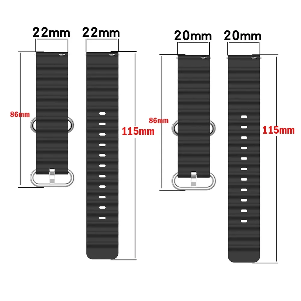 Bandas de silicona oceánicas para Samsung Galaxy Watch 7/6-4 classic/5-Pro/active 2 22mm 20MM pulsera Amazfit Huawei GT 4-3 correa de reloj - imagen 4