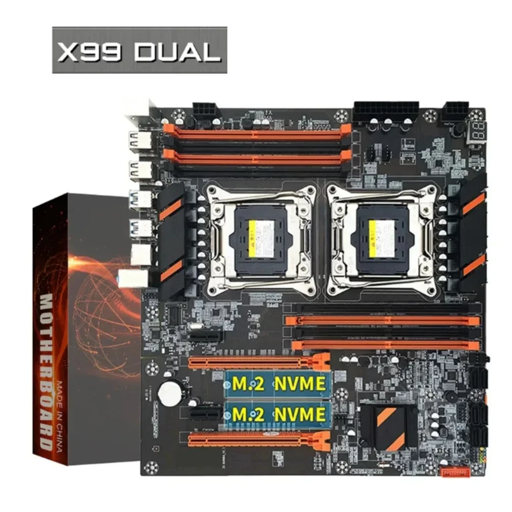 Placa base X99, CPU Dual M.2, LGA 2011, V3, E-ATX, USB3.0, SATA3, 8 DIMM, DDR4, compatible con ranura para procesador Xeon 2011-3 - imagen 2