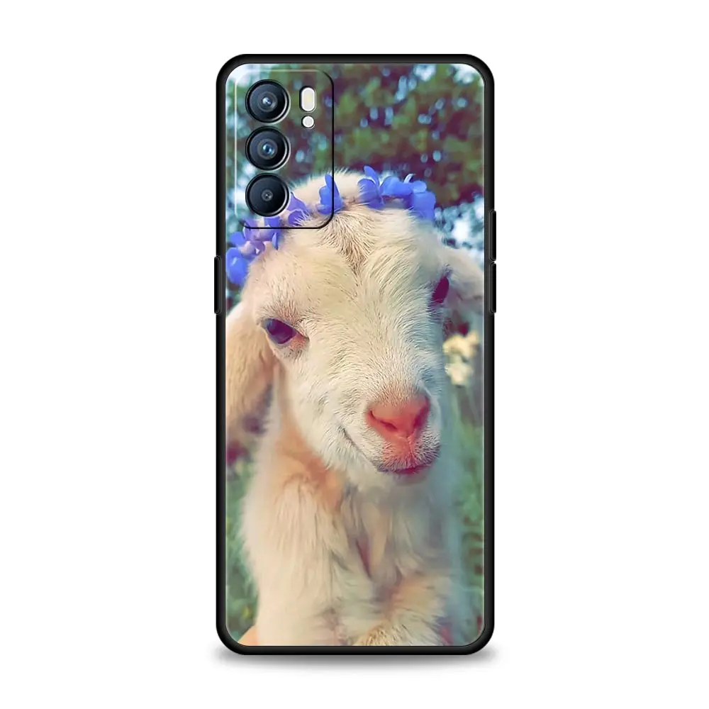 Funda de teléfono para Oppo Reno13 Reno12 Reno11 F Reno10 Pro A54 A53 A95 A76 A74 A57 A98 A80 A79 5G A78 4G cubierta de dibujos animados lindo cabra - imagen 4