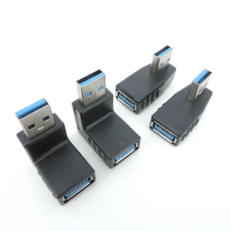1 Uds. Adaptador USB 3,0 A macho A hembra de 90 grados, conector convertidor, adaptadores de cable, acoplador de ángulo recto para ordenador portátil y PC - imagen 2