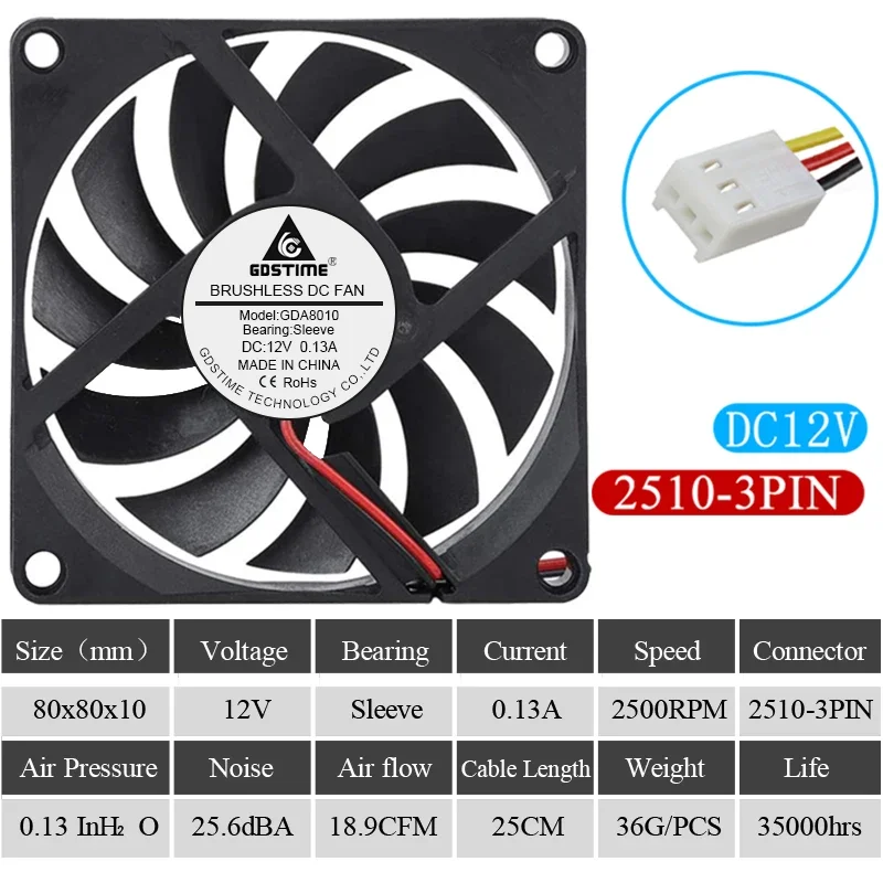 12V Sleeve 2510-3PIN