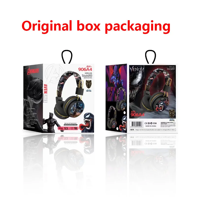 Auriculares Bluetooth Marvel AH-906A4 Black Panther, auriculares inalámbricos con Bluetooth, auriculares con sonido envolvente HIFI, dibujos animados de Anime para niños - imagen 5