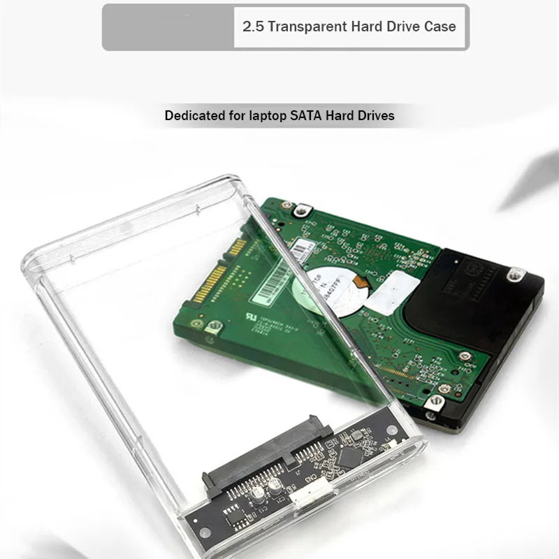 Caja de disco duro externo transparente, HDD SSD de 2,5 pulgadas, Micro-B a USB3.1, carcasa de unidad de 4TB, Compatible con portátil UASP SATA III - imagen 2