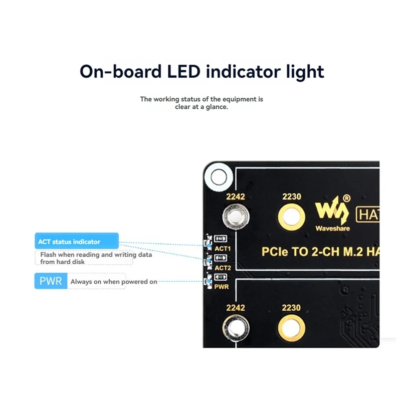 Waveshare para Raspberry Pi 5 Pcie de doble canal a placa de expansión M.2 Nvme SSD HAT + placa de arranque de lectura/escritura de alta velocidad estándar