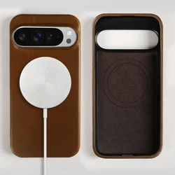 Google Pixel 10 Pro XL – Funda magnética de cuero vintage