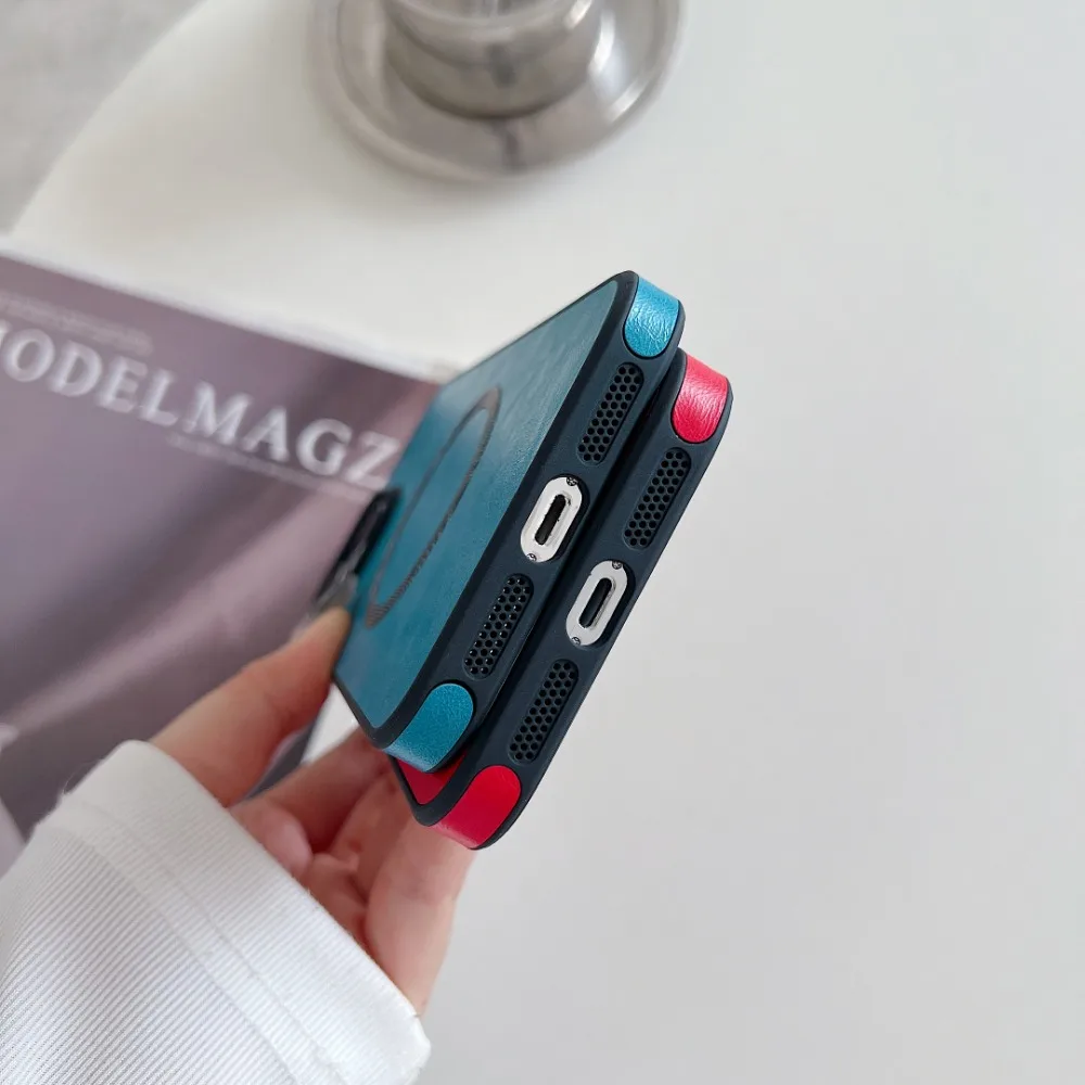 Magsafe-funda magnética de cuero para teléfono, carcasa a prueba de golpes para iPhone 16, 15, 14, 13, 12, 11 Pro Max Plus, carga inalámbrica - imagen 5