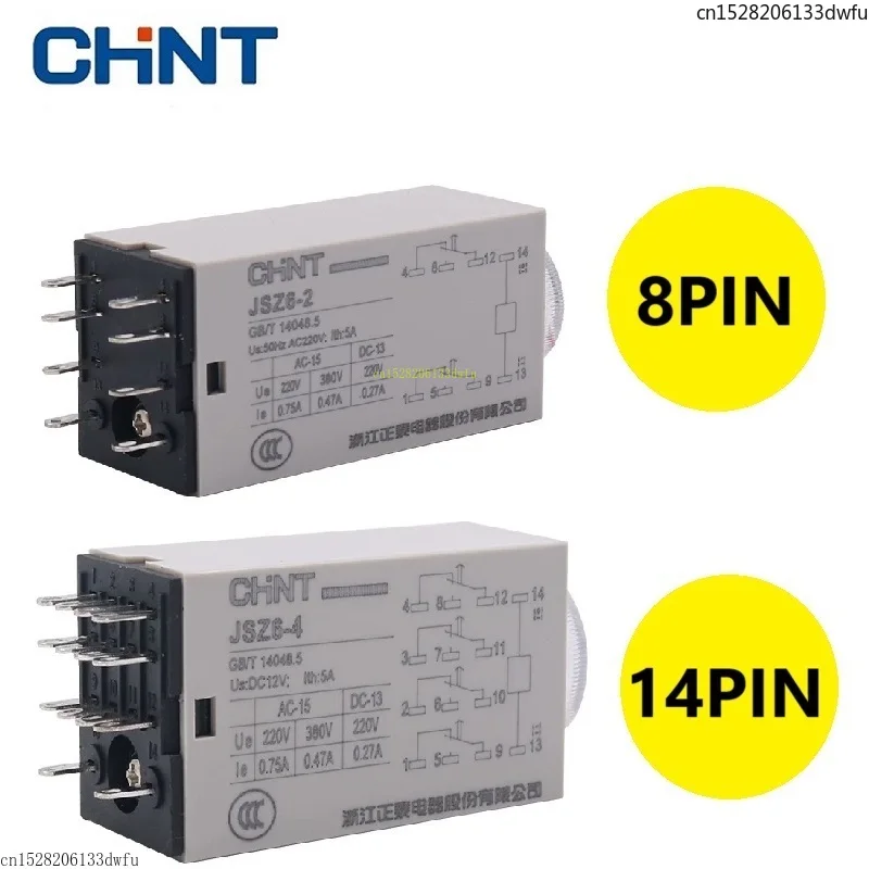 Original CHINT JSZ6-4 JSZ6-2 H3Y-4 H3Y-2 relé de retardo de tiempo de encendido 24V CC AC 220V 1S 5S 10S 60S interruptor de 1 minuto 8 14 pines