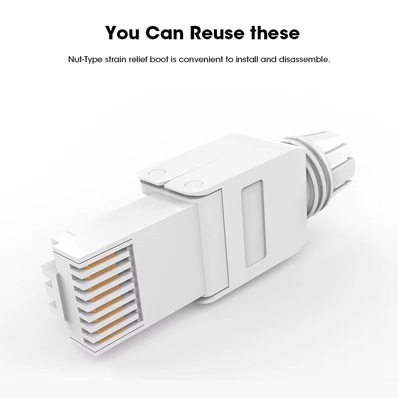 Conectores RJ45 ZoeRax Cat6A/7/8 Blindados Reutilizables - imagen 4