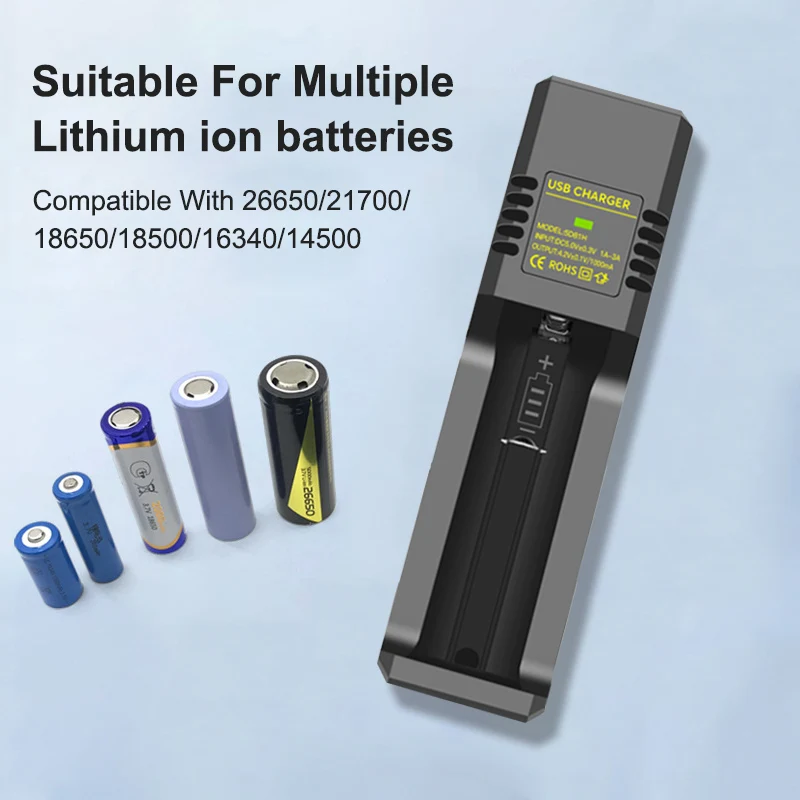 Cargador inteligente USB Universal 18650 cargador de batería para 18650 18350 26650 16340 3,7 V-4,2 V interfaz tipo c 18650 cargador de litio - imagen 3