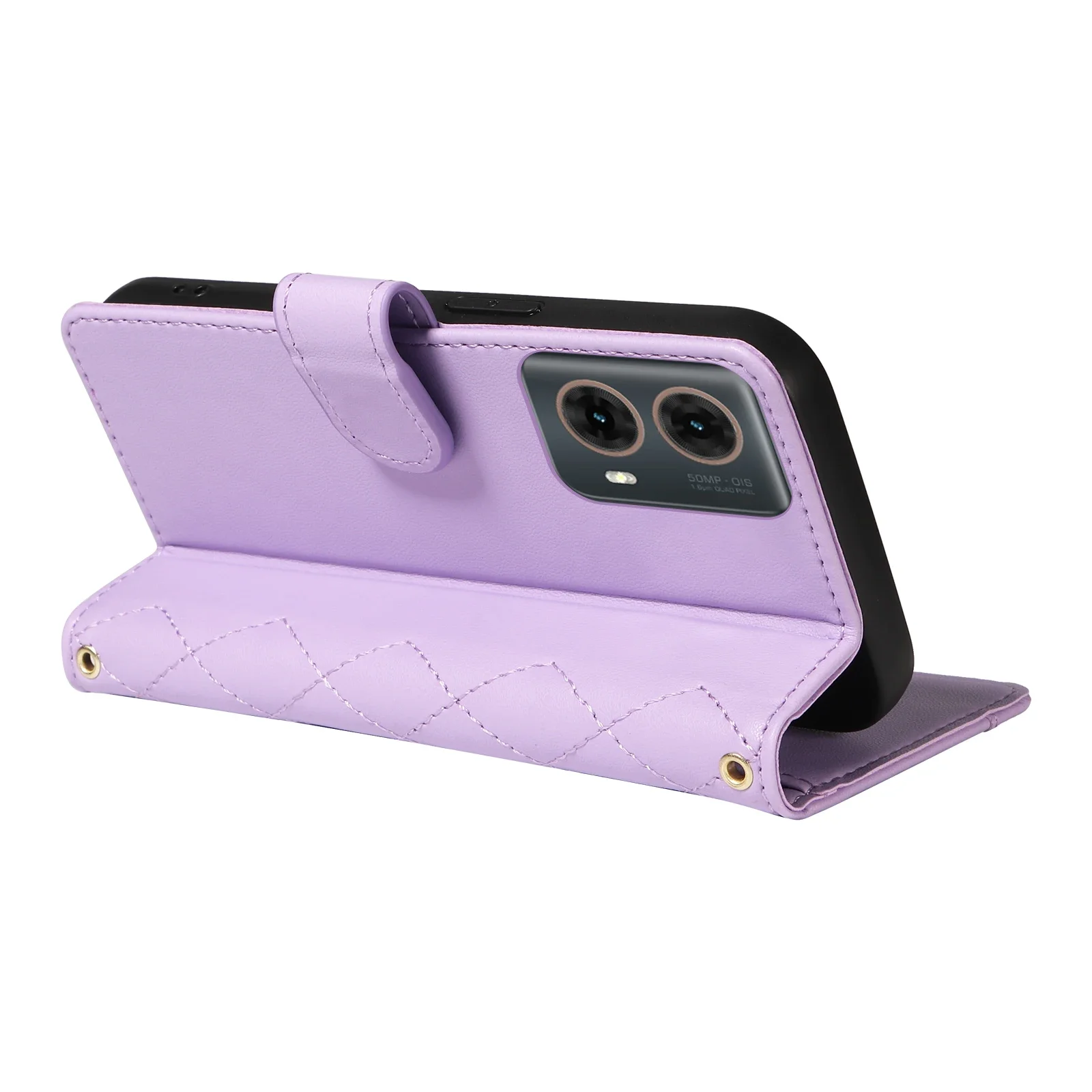 Funda de cuero con soporte para tarjetas cruzadas, cartera Solt para Moto G84, G85, G04, G24, G34, G73, G13, G23, Edge 40, NEO 50 Pro, E32, E13, E22 - imagen 5
