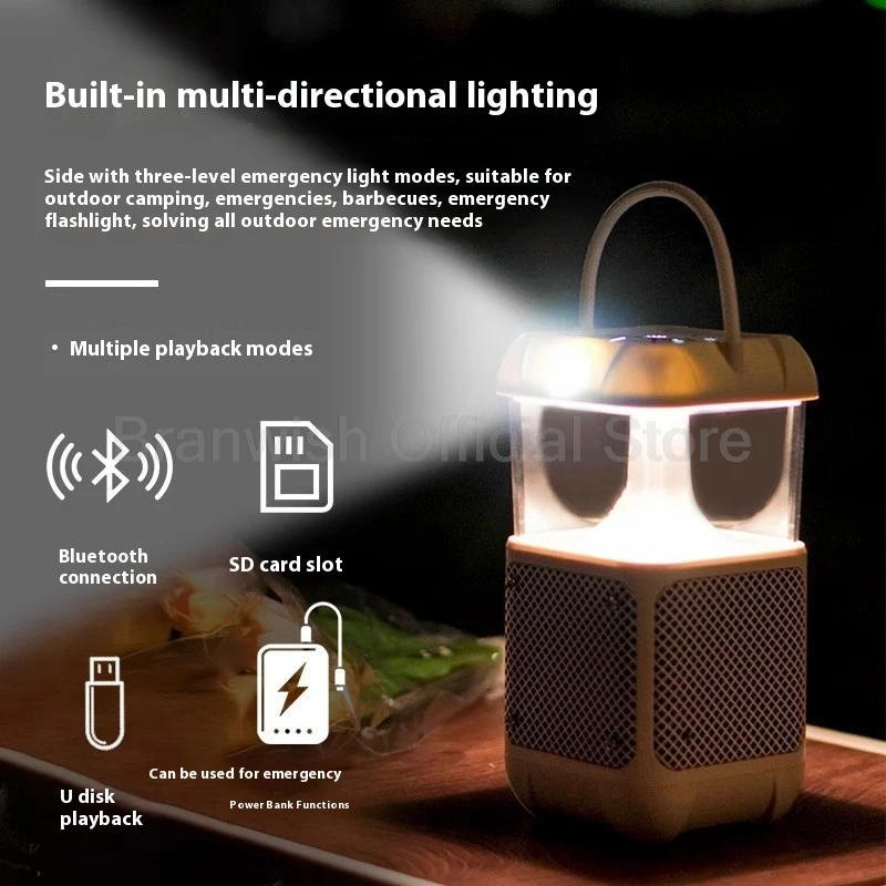Altavoz Bluetooth 2 en 1, caja de sonido estéreo de 10W, altavoz de doble luz de 280LM, Audio portátil de reproducción 20H, resistente al agua para acampar al aire libre - imagen 3