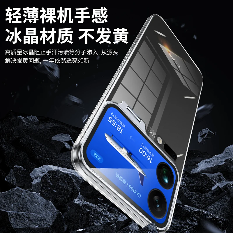 Funda de PC acrílica transparente para Xiaomi 17 Pro Max 17pro soporte de lente de Metal cubierta protectora de soporte de cámara para Xiaomi Mi17 15 Pro - imagen 4